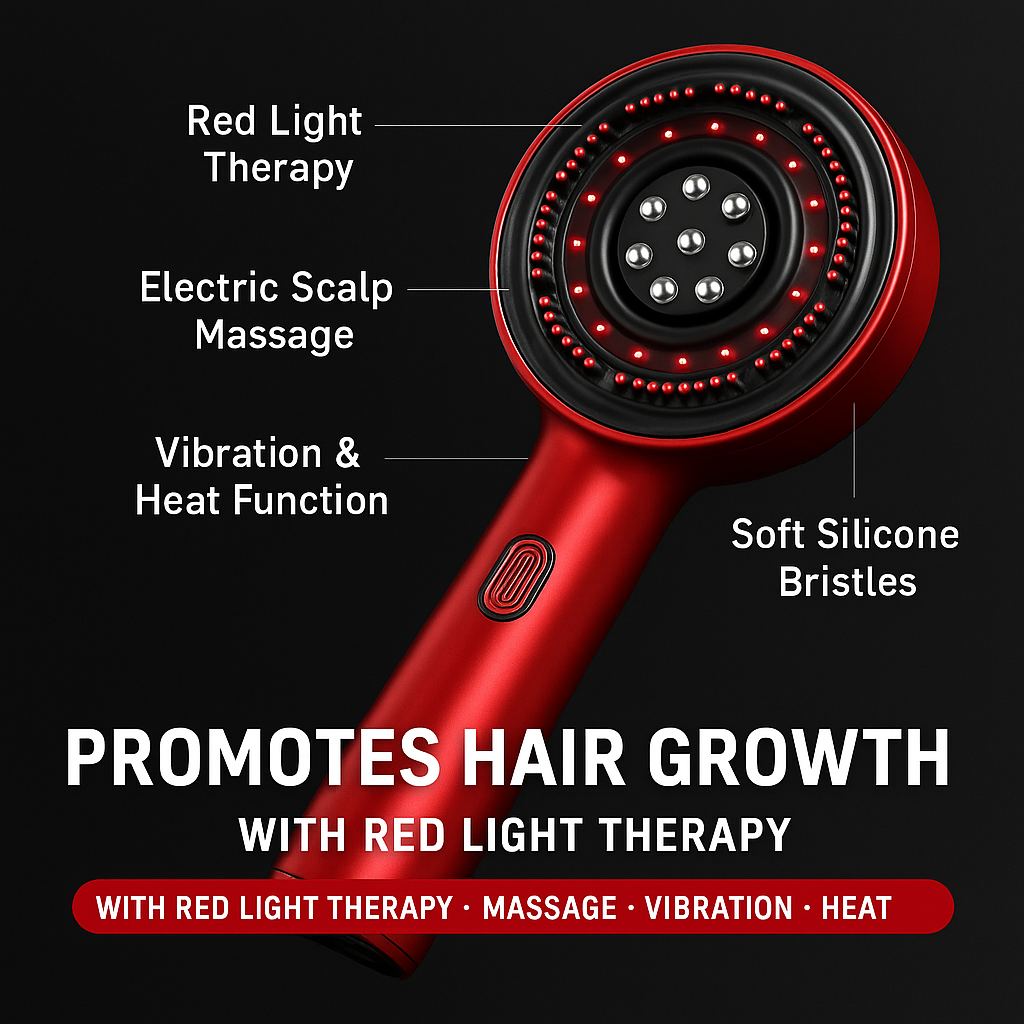 ScalpRestore Pro – 3-in-1 Massager with Red Light for Hair Growth