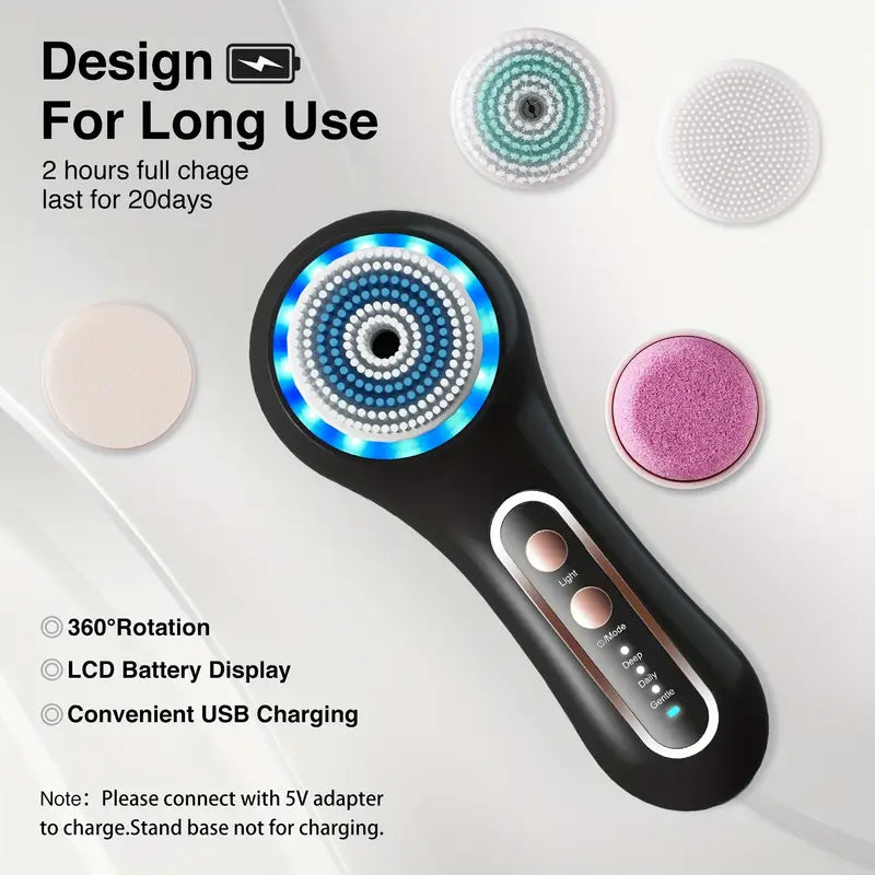 PureSonic Facial Cleansing Brush – Rechargeable Exfoliating Face Scrubber