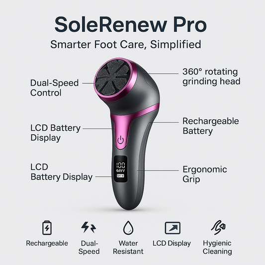 SoleRenew Pro – Rechargeable Electric Callus Remover with LCD Display