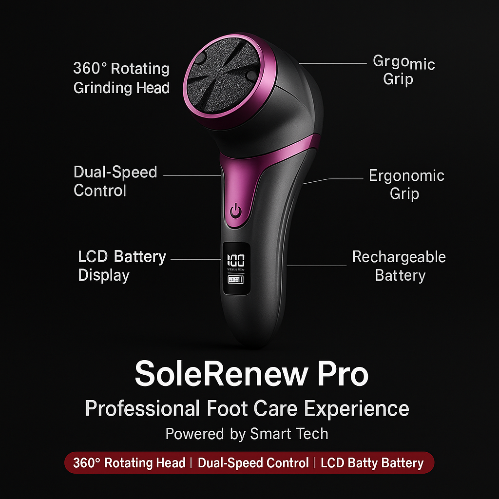 SoleRenew Pro – Rechargeable Electric Callus Remover with LCD Display
