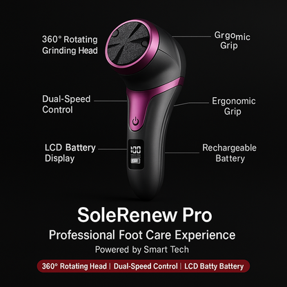 SoleRenew Pro – Rechargeable Electric Callus Remover with LCD Display